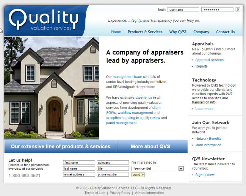Web Design - Quality Valuation Services